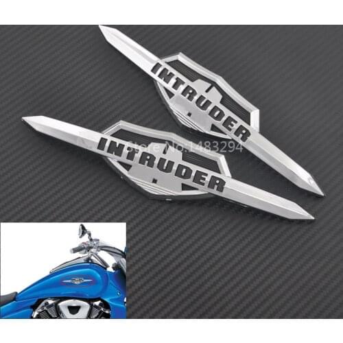 Motorcycle Chromed Fuel Tank Sticker Nameplate Decorative Medallion Decal For Suzuki Intruder