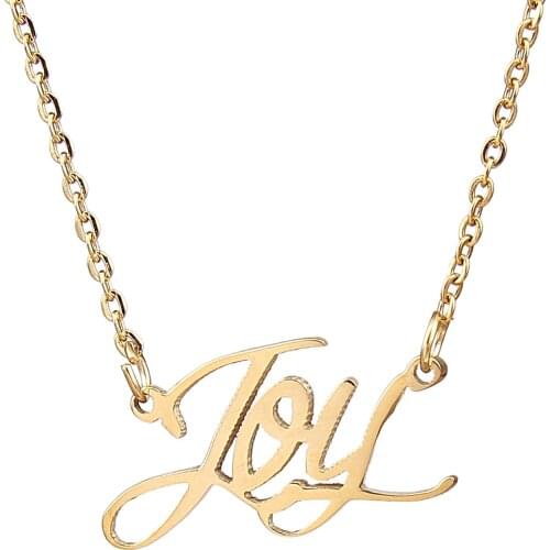 Men Women Stainless Steel Name Necklace Personalise Gold Color Chains Customized Necklace For Birthday Engagement Gift
