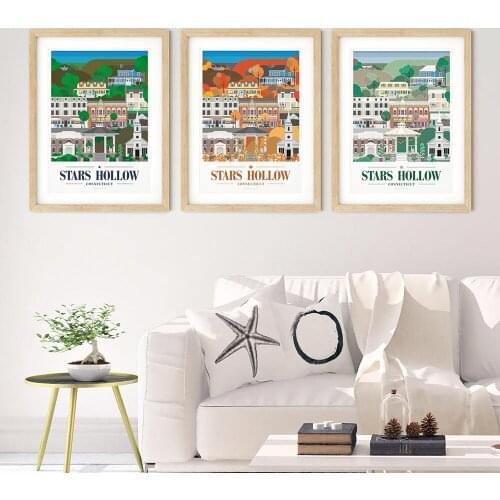 Posters and prints star cutouts inspired by Gilmore girls canvas painting wall art pictures, used for living room home decoratio