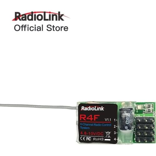 Radiolink R4F 4 Channels 2.4G Micro Receiver Long Range Control for Mini RC Cars and Boats Suitable for RC4GS/RC6GS