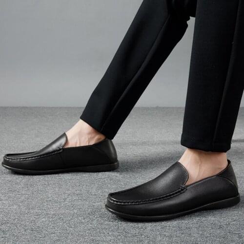 De sale spring sport black loafers informales man cuero leather casual slip sneakers mens casuales fashion on men leisure shoes