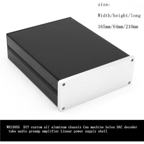 Wh15055 Diy Pre Amplifier Custom All Aluminum Chassis Can Machine Holes Dac Tube Audio Amplifier Linear Power Supply Shell