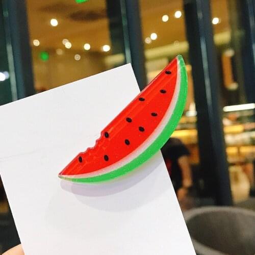 New sweet fruit hairpin headdress Korean girl heart color sequins transparent side clip BB clip hair accessories