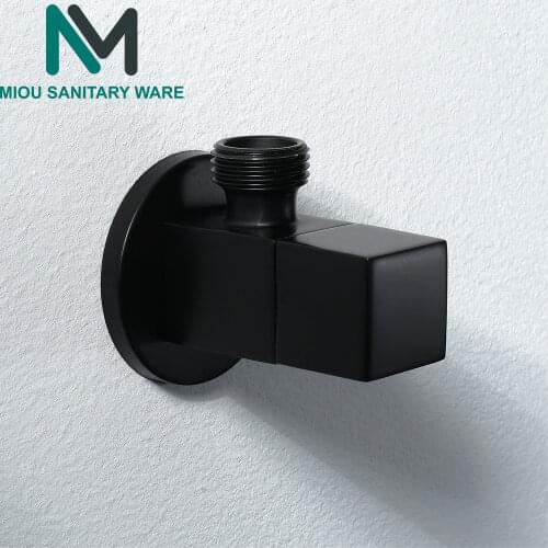 Filling Valve Black G1/2" Brass Faucet T Adapter Bathroom Shower Faucet Accessories Water Diverter 3 Way