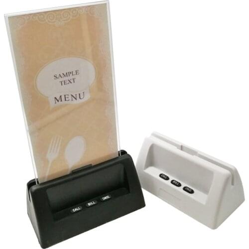 YCALL 10pcs 433.92mhz restaurant pager table bell wireless call bell menu holder call the waiter service K-G3