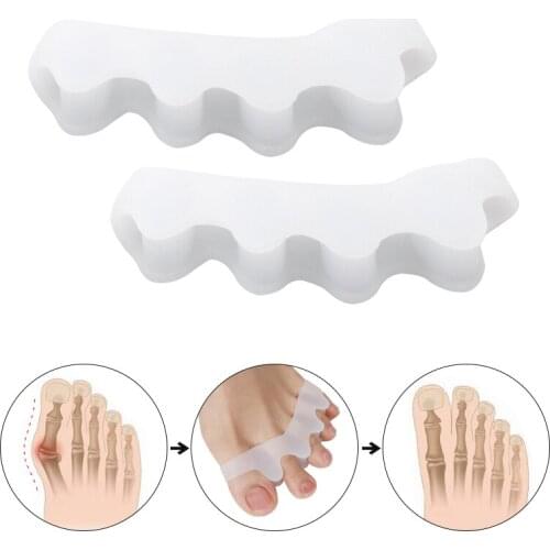 2pairs Silica gel Foot Care Tool Bunion Corrector Bone Big Toe Separator Protector Valgus Straightener Toe Spreader Pedicure