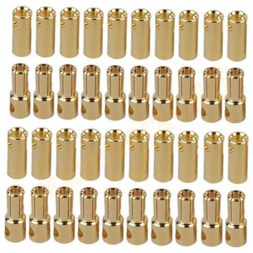 20pairs/lot 5.5mm RC Gold Bullet Connector Battery ESC Banana Plug For RC Battery Toy