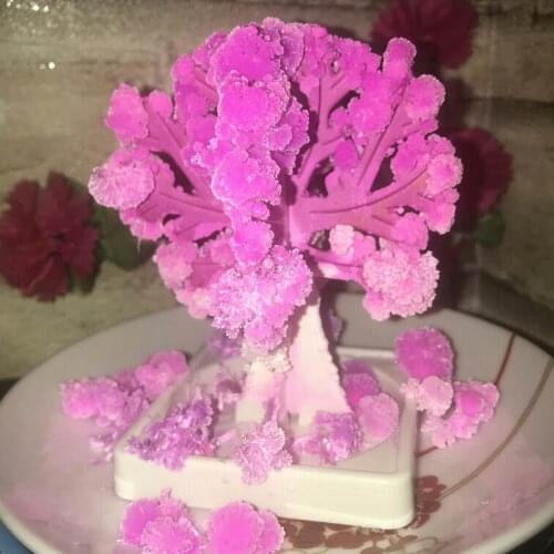 2020 89x73mm Pink Visual Artificial Magic Sakura Tree Decorative Growing DIY Paper Trees Brain Stress Relief Gifts Science Toys
