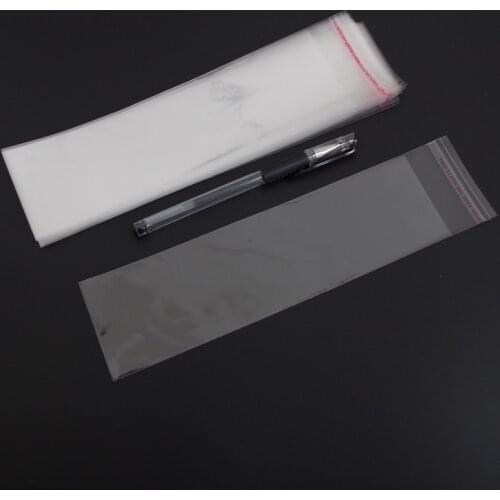 300pcs/ Resealable Bopp/pvc/ Cellophane Bags 8x27(24+3)cm Transparent Opp Cosmetic Bag Plastic Packaging Self Adhesive Seal