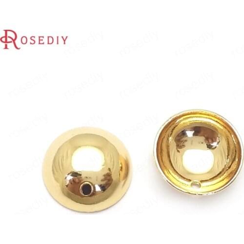 35982)20PCS 10MM Height 3.5MM 24K Gold Color Brass Curved Surface Round Charms High Quality Diy Jewelry Findings Accessories