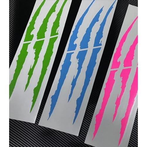 40cm X 12cm fun bumper sticker reflective monster stripe claw car logo car headlight decorated for Buic car All models are