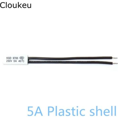 5Pcs KSD9700 250V5A Plastic Temperature Switch Thermal control 15/20/25/30/35/40/45/50/55/60/65/70/75/80/85/90/95/100 Centigrade