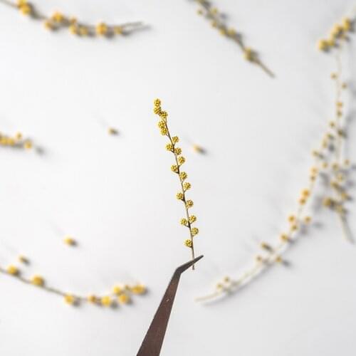 60pcs Pressed Dried Natural Yellow Flower Herbarium For Epoxy Jewelry Bookmark Phone Case Makeup Nail Art Craft DIY