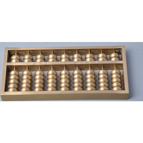 9 File Chinese Fengshui Golden Pocket Abacus Bead Arithmetics Metal Lucky Fortune Home Decoration