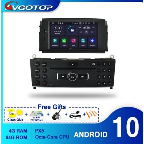 AVGOTOP Android 10 Auto Multimedia for MERCEDES-BENZ C CLASS W204 2007-2011 IPS HD Screen WiFi GPS Vehicle Navigation