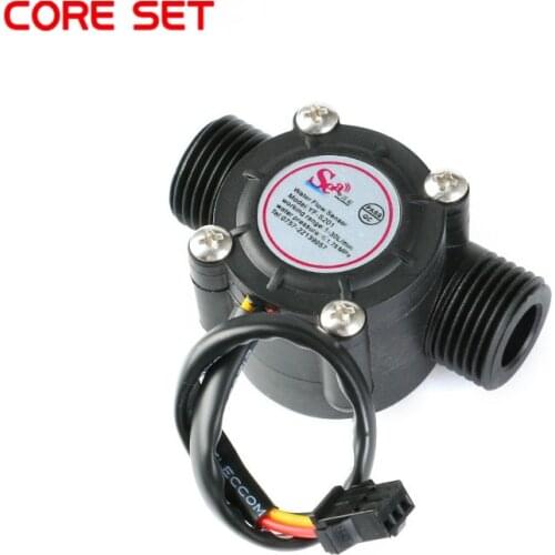 1/2'' Water Flow Sensor 1-30L/min Hall Flowmeter Temperature Sensor for Arduino Turbine Flowmeter Measure Temperature Instrument