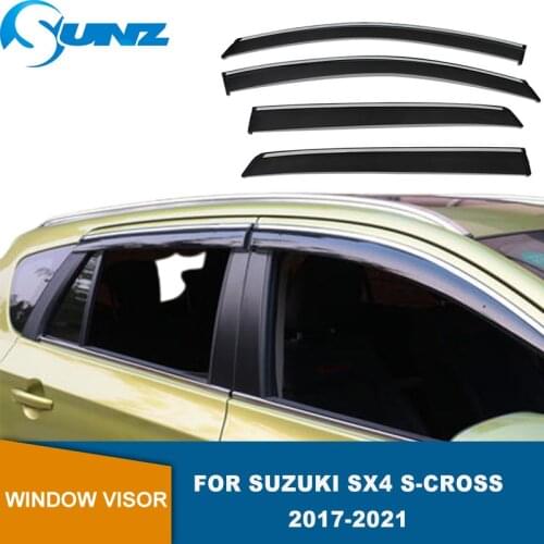 Side Window Deflectors For Suzuki SX4 S-Cross / Crossover 2017 2018 2019 2020 2021 Window Visor Sun Rain Deflector Guards SUNZ