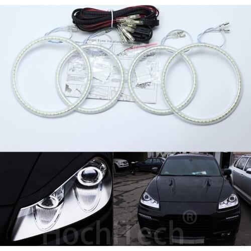 For Porsche Cayenne 957 2007 2008 2009 Ultra bright SMD white LED angel eyes 2600LM 12V halo ring kit daytime running light