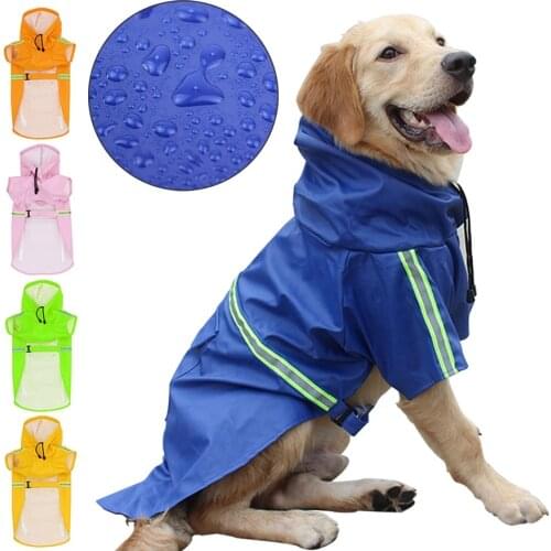 Dog Raincoat Waterproof And Windproof Dog Clothes Small Larege Dog Rain Clothes Hoodie Reflective Outdoor Puppy Clothes For Dog