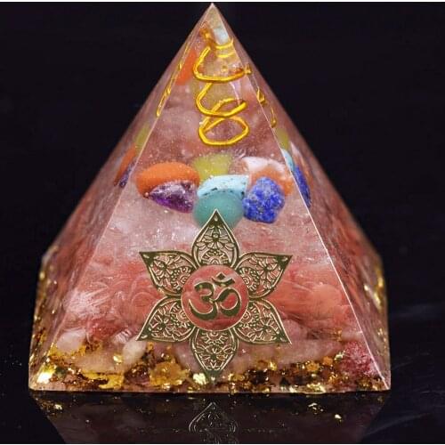 Energy Generator Orgone Pyramid For Emf Protection & Healing Meditation Crystal Chakra Pyramid Ornaments