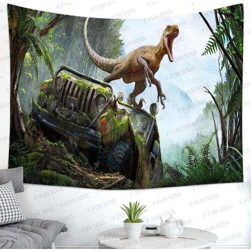 Simsant Jurassic Dinosaur Tapestry Wild Anicient Animal Wall Art Wall Hanging Tapestries for Living Room Home Dorm Decor