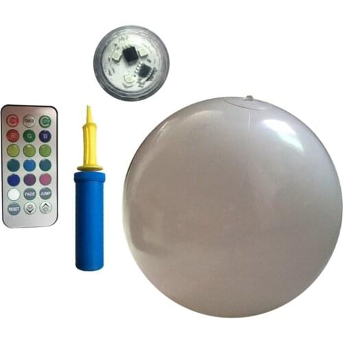 Pool Toys 16 Colors Glowing Ball 16'' Inflatable LED Light Up Beach Ball with Remote, for Beach Pool Party Outdoor Garden Decor