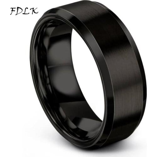 FDLK 8mm Classic Mens 8MM Stainless Steel Rings Brushed Surface Wedding Band Unisex Engagement Jewelry Size 6-13