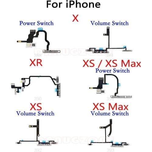 Power Button Switch Volume Button Mute On / Off Flex Cable For iPhone X XR XS Max XSmax