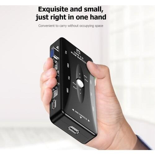 KVM Switch Excellent Craftsmanship Well Durability 4 Ports 4 in 1 Out VGA Splitter Box for Keyboard Mouse Monitor