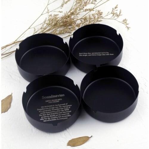 Stainless steel metal black ashtray trend creative bar car decoration