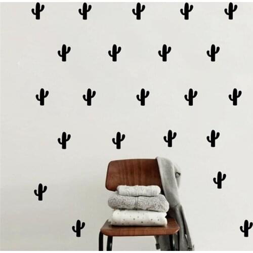 Cartoon Little Cactus Wall Sticker, Removable Tropical Home Decoration Art Wall Decals Free Shipping