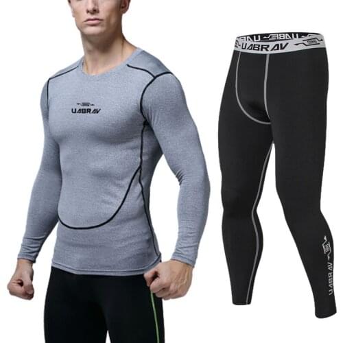 Gym Wear Men Fitness training Suit Sportswear Bottom Shirts Tight Pants Running yoga pants Male sports compression underwear