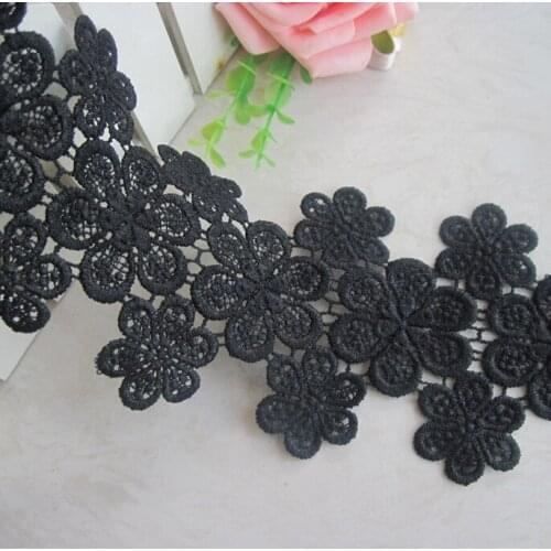 Polyester light water soluble lace flower DIY garment accessories wholesale clothing accessories black wide 9.2CM