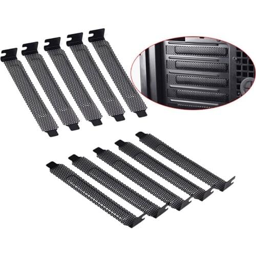 10Pcs/lot Black Hard Steel Dust Filter Blanking Plate PCI Slot Cover