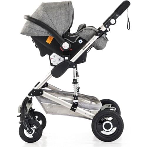 Luxury Multifunctional 3 in 1 Baby Stroller Portable High Landscape Gold Black Baby Carriage Folding Newborn Carrinho De Bebe