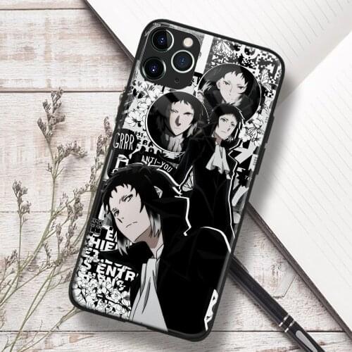 Ryunosuke Akutagawa Bungo Stray Dogs anime Soft TPU Glass Phone Case for IPhone SE 6 7 8 Plus X Xr Xs 11 12 Mini Pro Max Samsung