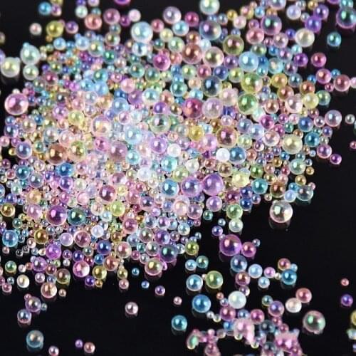 DIY Non-porous Transparent Glass Beads Nail Art Headdress Bead Hand Made Design Fashion Jewelry Accessories for Women Girls