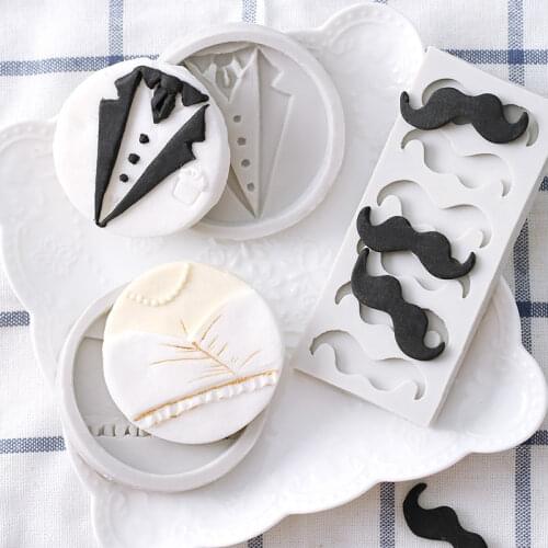 Moustache Chocolate Silicone Mold Fondant Cake Molds Ice Cube Candy Pastry Mould Biscuits Baking Cake Decoration Tools Clay Soap