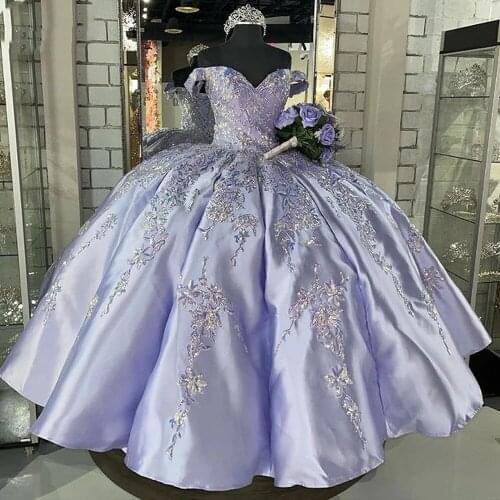 Lilac Sequins Plus Quinceanera Dresses Vestido De 15 Anos Appliques Beads Sweet 16 Dress Masquerade Prom Birthday Party Gown
