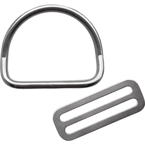 Heavy Duty Scuba Diving Weight Belt Keeper with Bent D Ring for 5cm / 2 inch Standard Webbing Strap Accessories