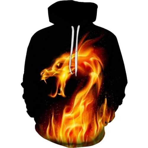 Yellow Fire Dragon 3D Fire autumn Men Sweatshirt Women Hoodies outwear Winter Handsome Hooded Male 3D Hoody hio hop clothes