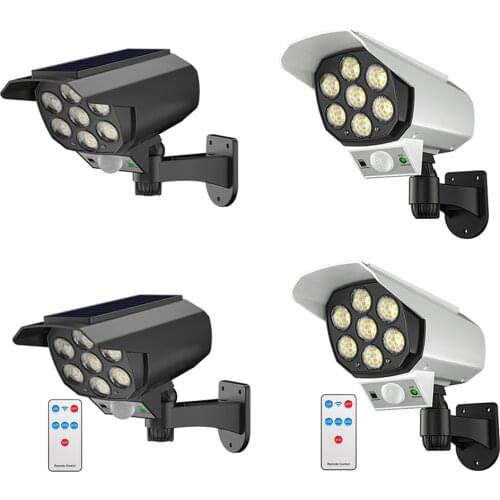 Solar Outdoor Light Simulation Monitor Solar Power Light 360 Degree Rotating Home LED Wall Lamp Human Body Induction Spotlight