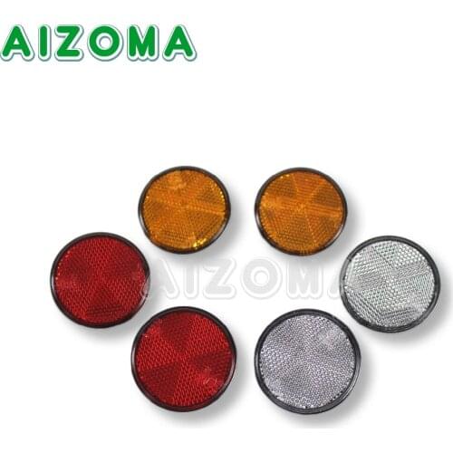 A Pair 56mm Motor High Visibility Round Reflector Universal For Motorcycles, ATV, Bikes And Dirt Bikes ,Trailer Motorbike Parts
