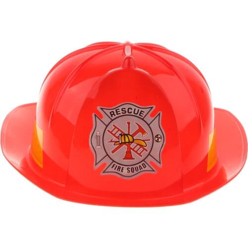 Simulation Fireman Safety Helmet Firefighter Hat Cap Kids Cospaly Toy Red