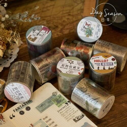 1 Roll of Season PET Matte Tape Old Days Series Creative European and American Retro Pocket DIY Decoration Stickers