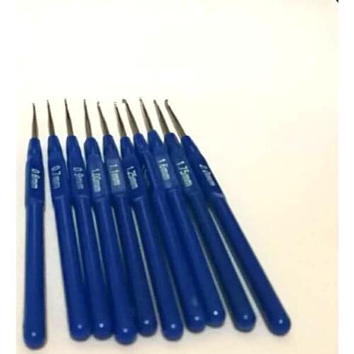 10size/set 10set/lot 14cm Hand Knitting Needle Crochet Hooks Set Plastic Handle Craft Yarn DIY Knitted Neelework CROCHET-7214