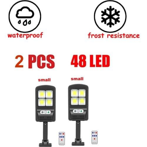 2 pcs tabular oblong 100 LED Solar Light Outdoor Solar Lamp Powered 3 Modes PIR Motion Sensor for Garden Decor Wall Street secur