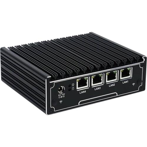 4*LAN Firewall Server Router Mini Itx Case Mini PC with Celeron J1900 Quad Core Fanless Desktop PC with 4*LAN(RJ-45) 1*VGA 1COM