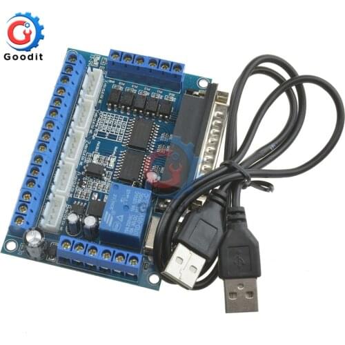 5 axis Motor Driver CNC Breakout Board with USB Cable for Stepper Motor Driver MACH3 Parallel Port Control