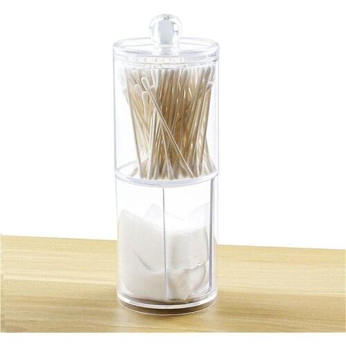 Acrylic Round Qtip Container Cosmetic Makeup Cotton Multifunctional Pad Organizer Jewelry Storage Box Holder and Candy Jars